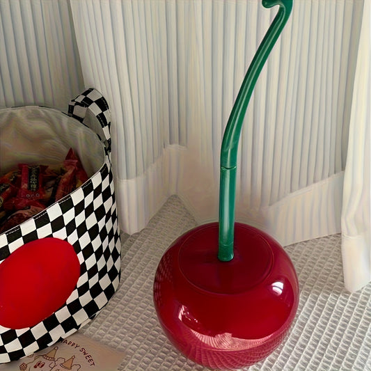 Novel Cherry-Shaped Plastic Toilet Brush Set with Creative Bracket: Unique Bathroom Cleaning Tools