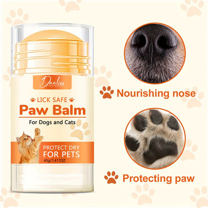 Danliss Lick Safe Paw Balm for Dogs & Cats - 40g moisturizer for dry paws & noses, in plastic container.