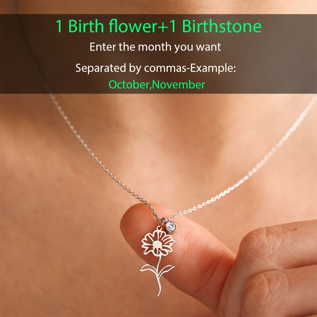 Customize your own Birth Flower Pendant Necklace for Women, crafted with 18K Gold Plated Stainless Steel. Add a Birthstone to create a unique piece. Its elegant and simple style makes it the perfect gift for any occasion, whether it be daily wear or