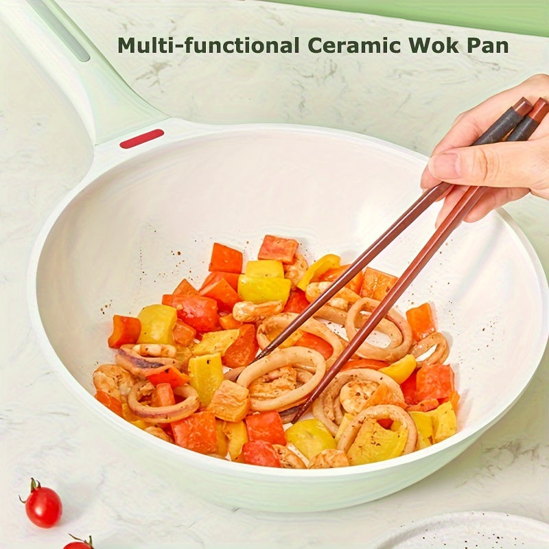 Ceramic Non-Stick Frying Pan - 28cm - Ideal for Stir-Frying Vegetables and Steak - Suitable for Gas Stoves and Induction Cooktops