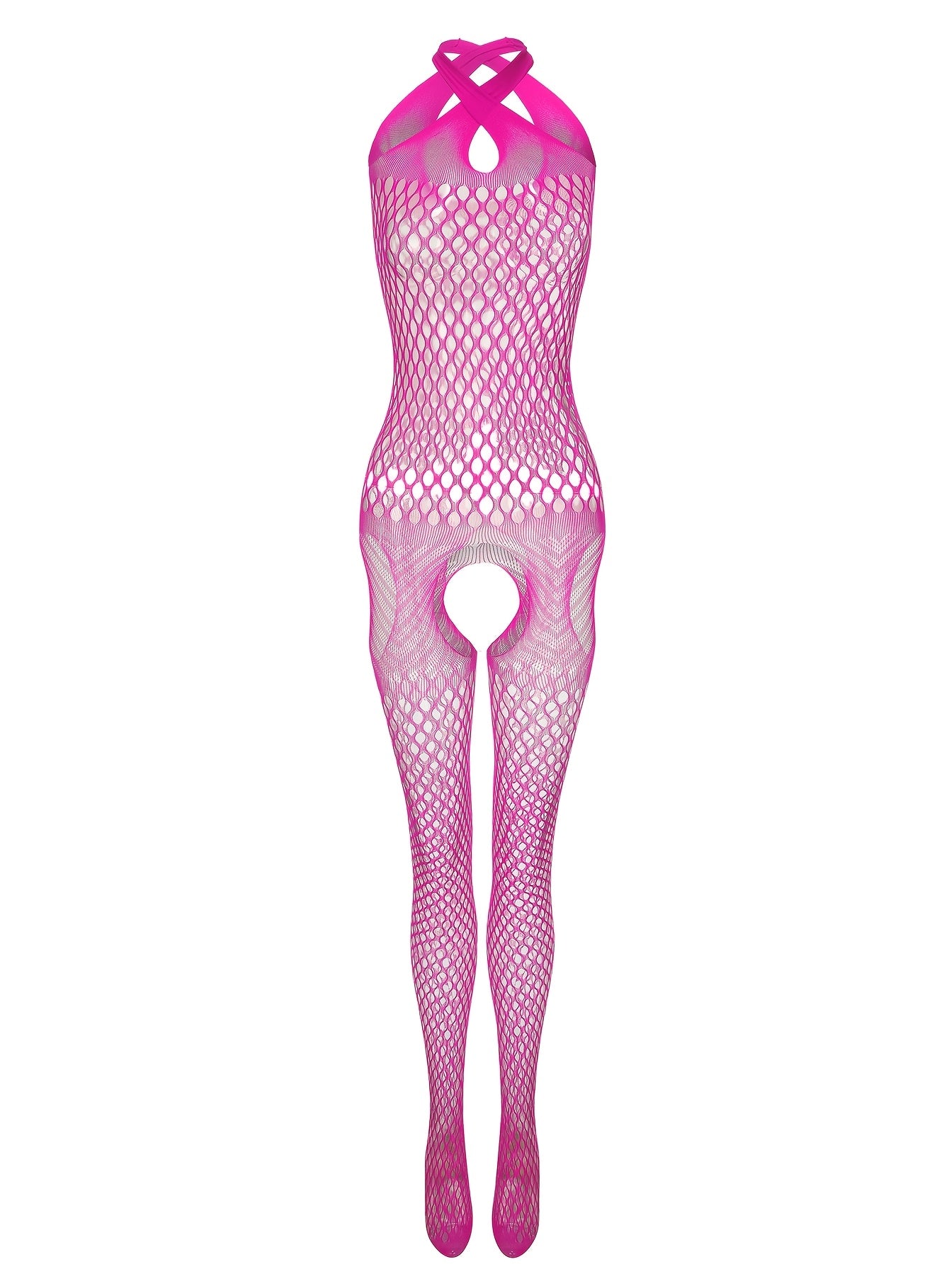 Sexy lingerie body stocking with open crotch and see-through design, perfect for music festivals and beachwear. No underwear needed.