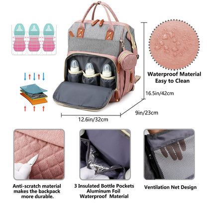 Get the Lamroro Diaper Bag Backpack, a stylish and functional bag with a built-in changing station. This multifunctional, waterproof travel backpack is perfect for any occasion, making it a great gift for Christmas, Halloween, Thanksgiving, or any other