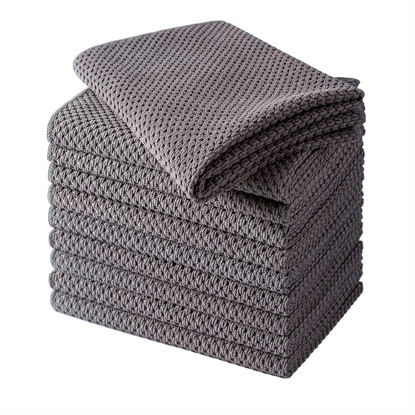 5/10pcs Waffle Square Plaid Dish Cloths with Super Soft Water Absorption and Quick Dry Qualities, Ideal for Dishwashing and Cleaning, Also Suitable for Use as Face Towels or Scouring Pads in the Kitchen.