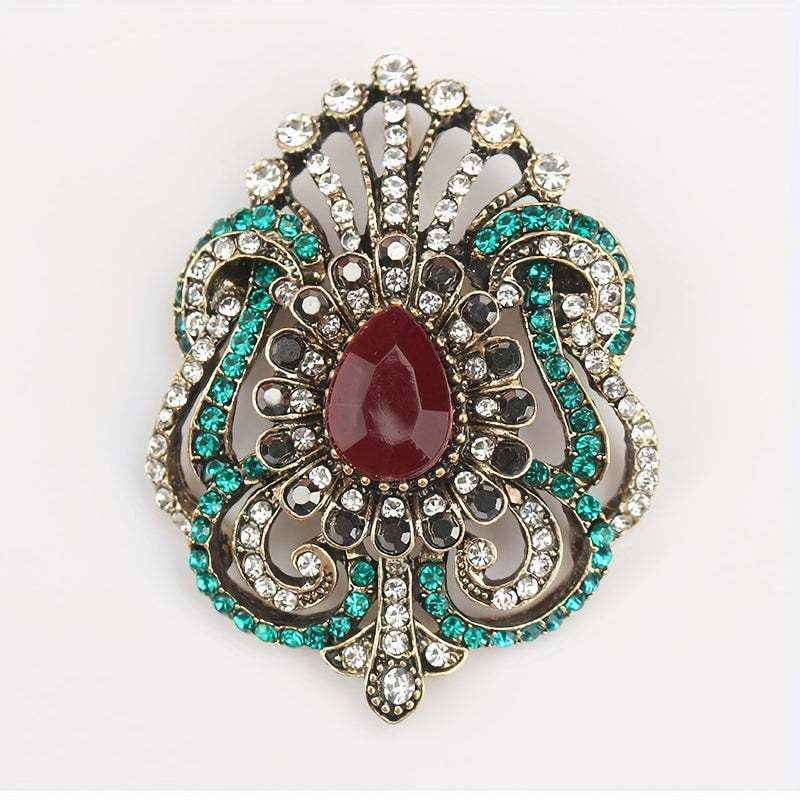 Brooch Pin in Vintage Baroque Style, featuring Irregular Shape and Teardrop Embellishment, perfect for Fashion Accessories