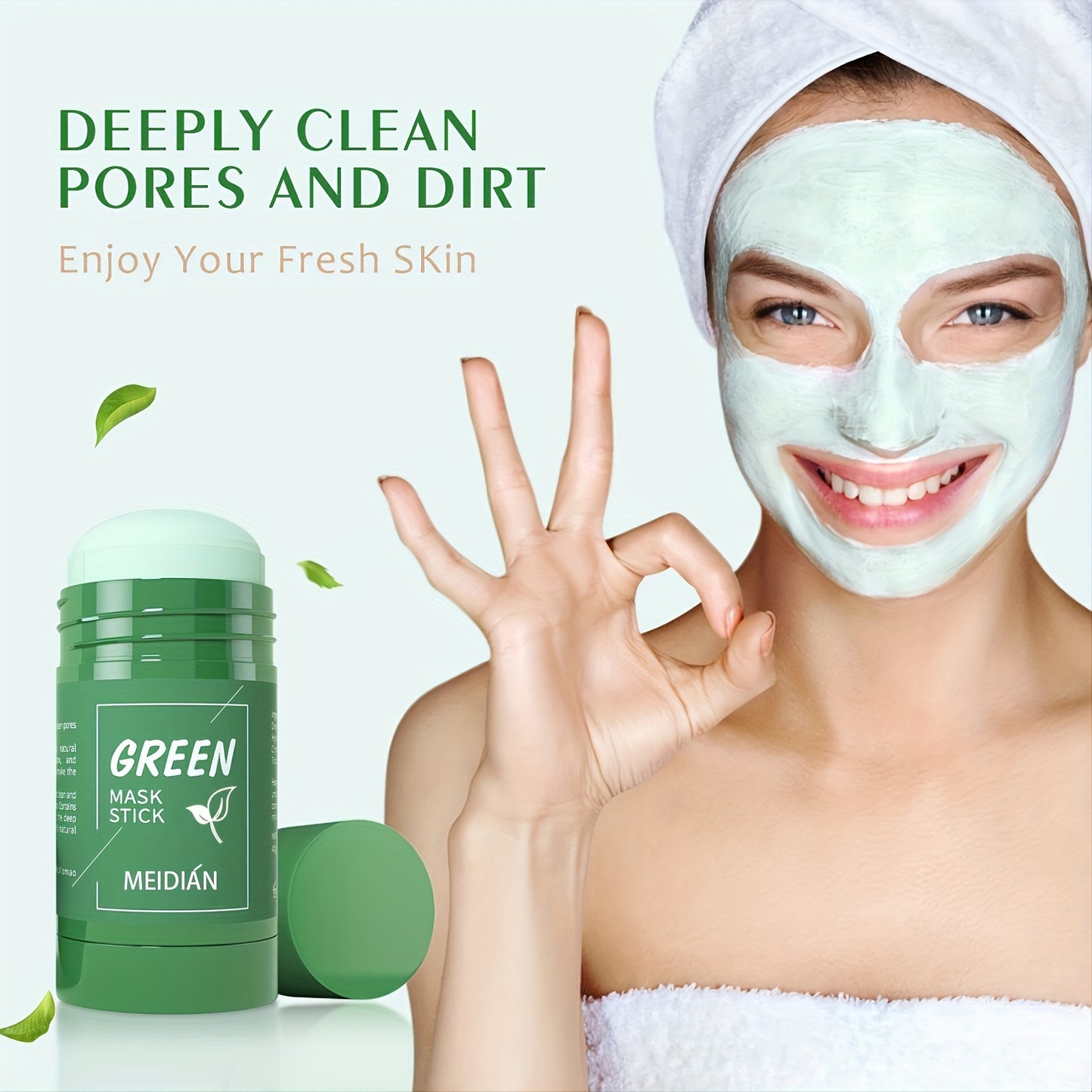 MEDIAN Green Tea Mask Stick - Deeply cleanses and moisturizes skin, suitable for all skin types. Paraben-free, hypoallergenic, and travel-friendly design. Portable beauty product for mask