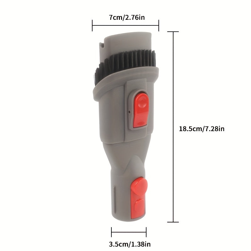 Replacement parts and accessories for Dyson compatible vacuum cleaners, including a plastic crevice tool and brush attachment for model versions V15, V12, V11, V10, V8, V7.