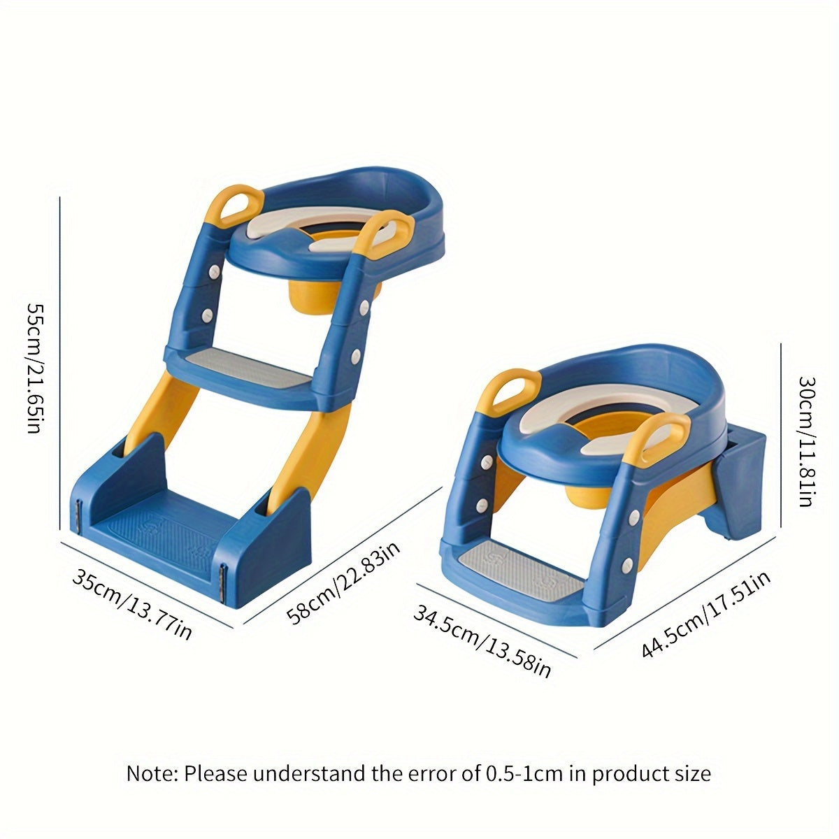 Toilet Potty Chair with Adjustable Seat, Sturdy Non-Slip Step Stool Ladder, Handles, and Splash Guard for Potty Training