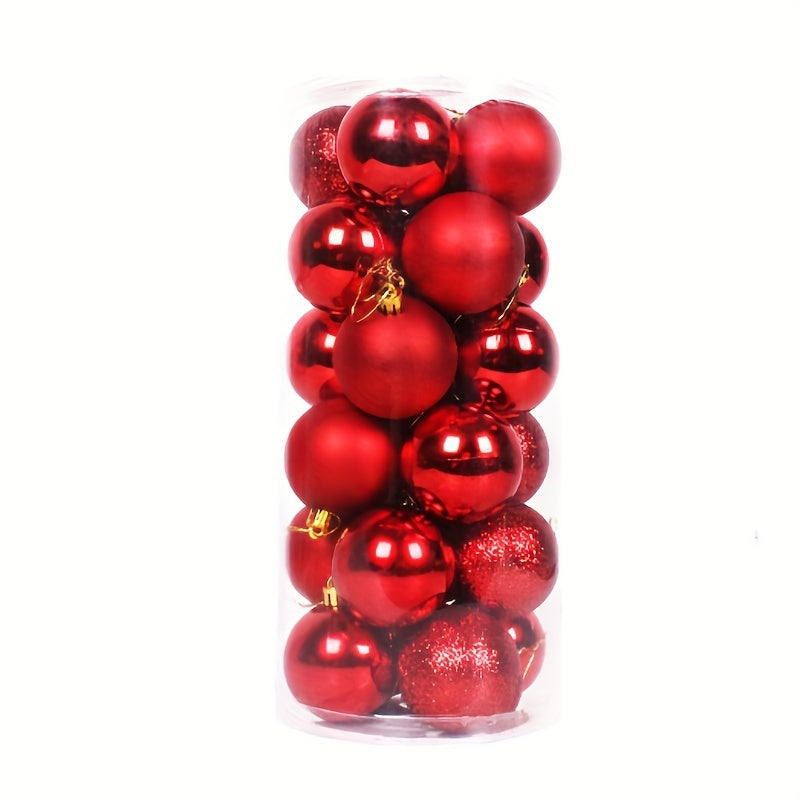 1.18 inch Christmas ball ornaments for holiday decorating. Pack of 24 shatterproof balls for Christmas trees, weddings, parties, and hanging decorations.