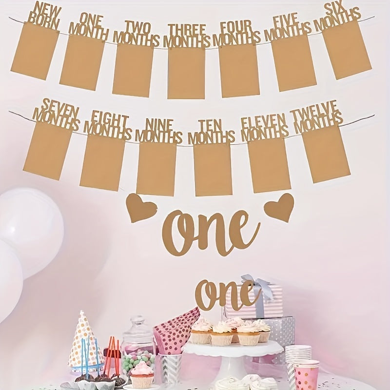 Celebrate Your Child's Journey with a 1st Birthday Photo Banner showcasing their growth from Newborn to 12 Months Old. Perfect for Boys or Girls, this Monthly Milestone Wreath is a must-have First Birthday Decoration. Get your 1st Birthday Photo Banner