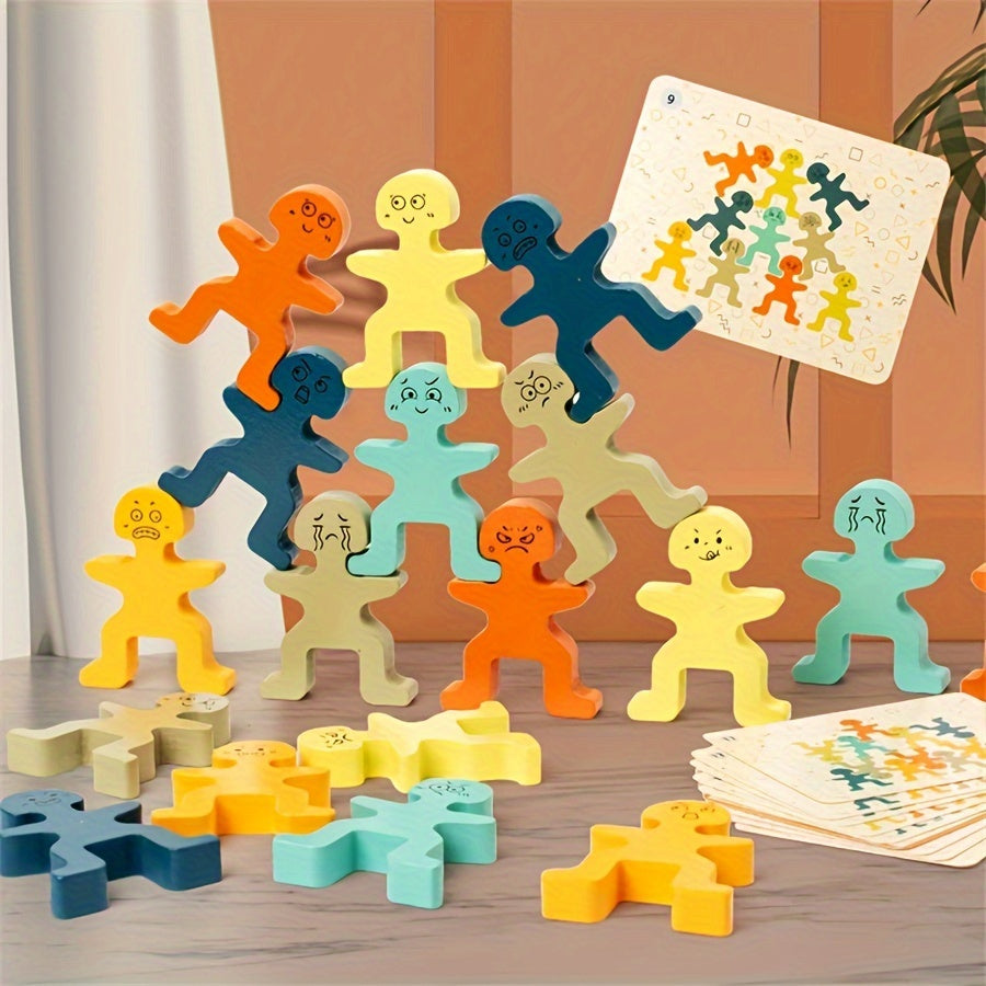 Children's Stacking Game: Little Man Box Set for Parent-Child Interaction, Building Balance Skills and Educational Toy