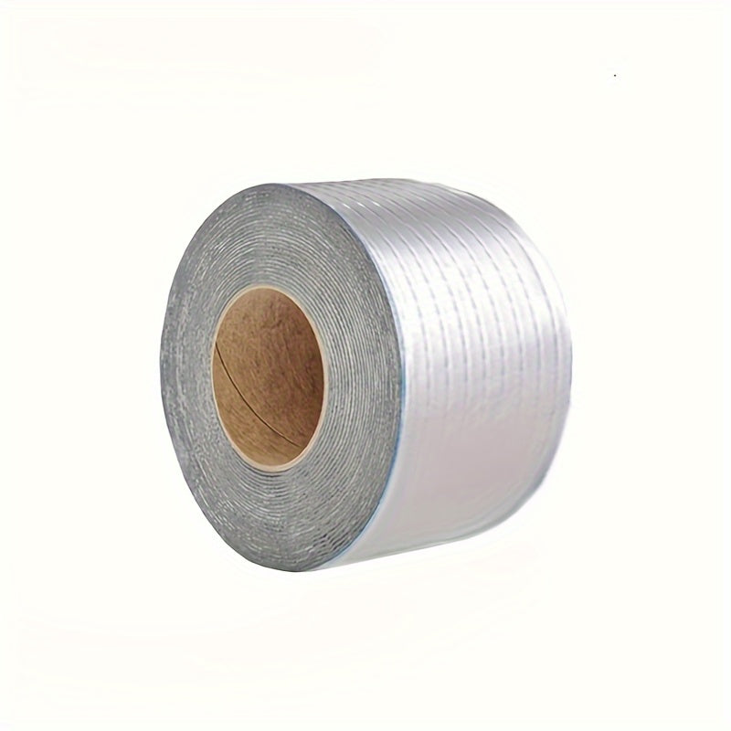 Waterproof self-adhesive aluminum foil tape caulk for sealing leaks on tile roofs, pipes, and home renovations. 1 roll, 5cm x 100cm.