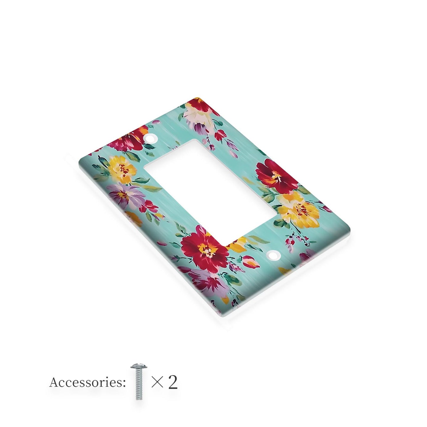 1pc Pioneer Rose Floral Light Switch Plate Cover, Battery-Free, Ideal for Country Bathroom and Bedroom Decor.