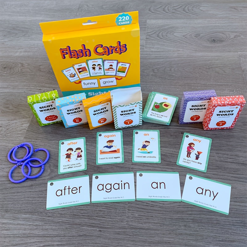 Flashcards for Youngsters: 220 High-Frequency English Words, Sight Words, Little Master Point Reading.