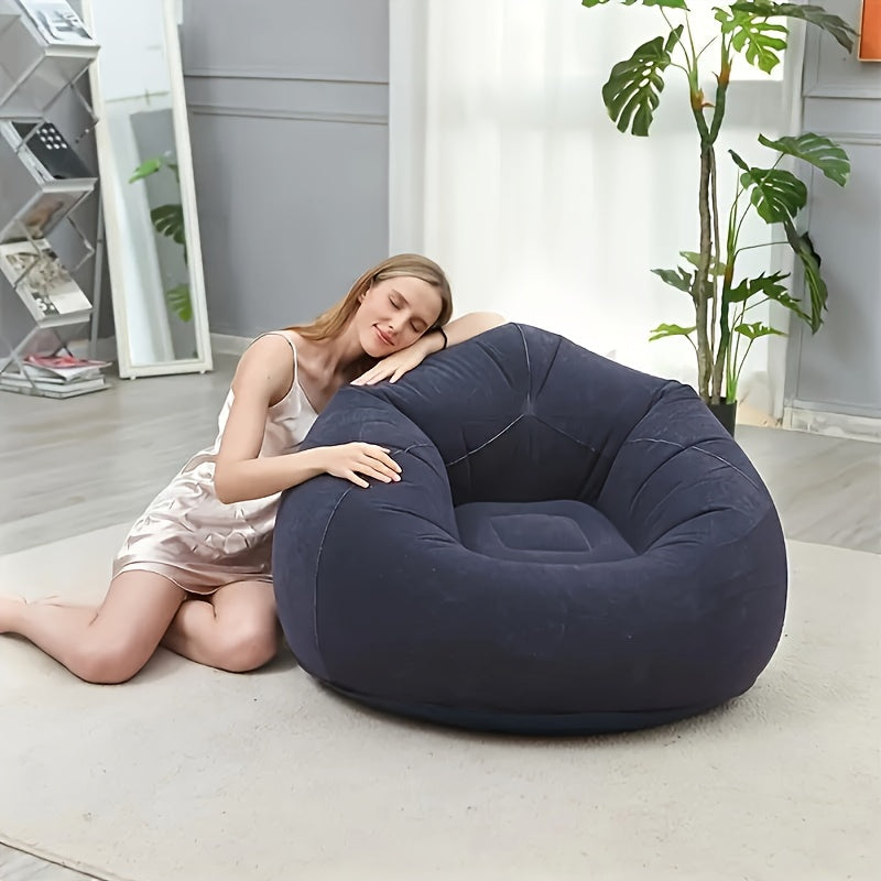 Versatile Red Inflatable Bean Bag Chair Made with Velvet Filling and Non-Woven Fabric - Multi-Size for Home, Kitchen, Game Room, and Lounge Sitting - No Wood Included