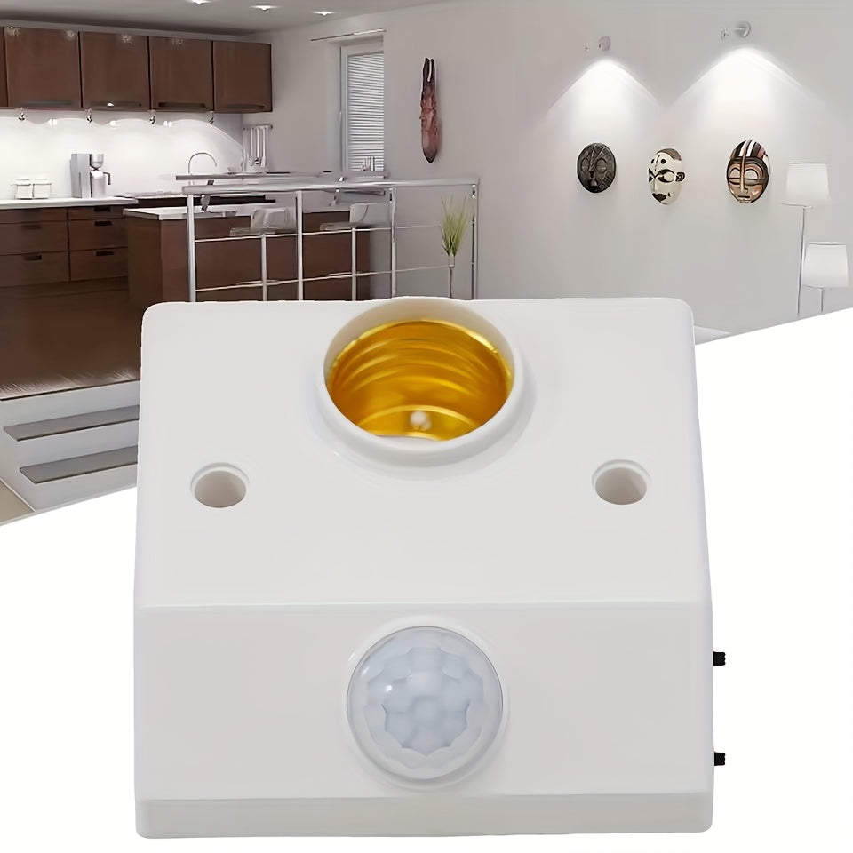 1/2 pcs LED automatic human body infrared IR sensor lamp holder with E27 base and PIR motion detector.