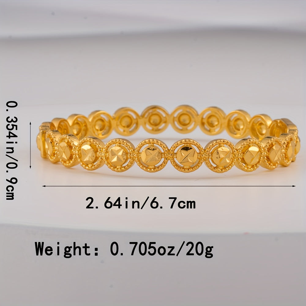 Set of 4 Elegant Gold-Plated Open Cuff Bracelets for Women - Luxurious Fashion Accessory, Ideal for Both Everyday Wear and Special Events