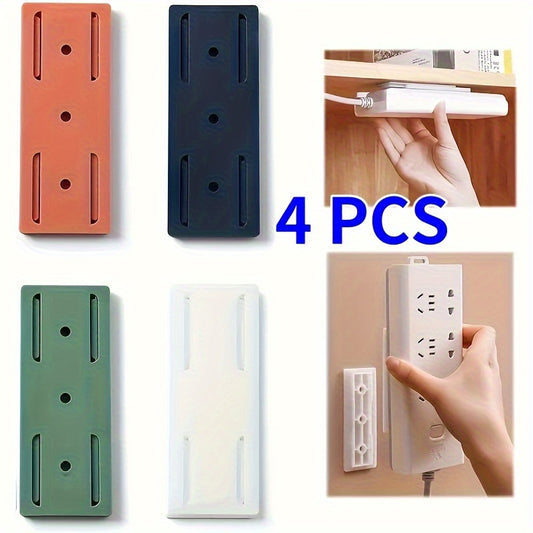 4 self-adhesive wall hooks for organized storage without leaving marks.