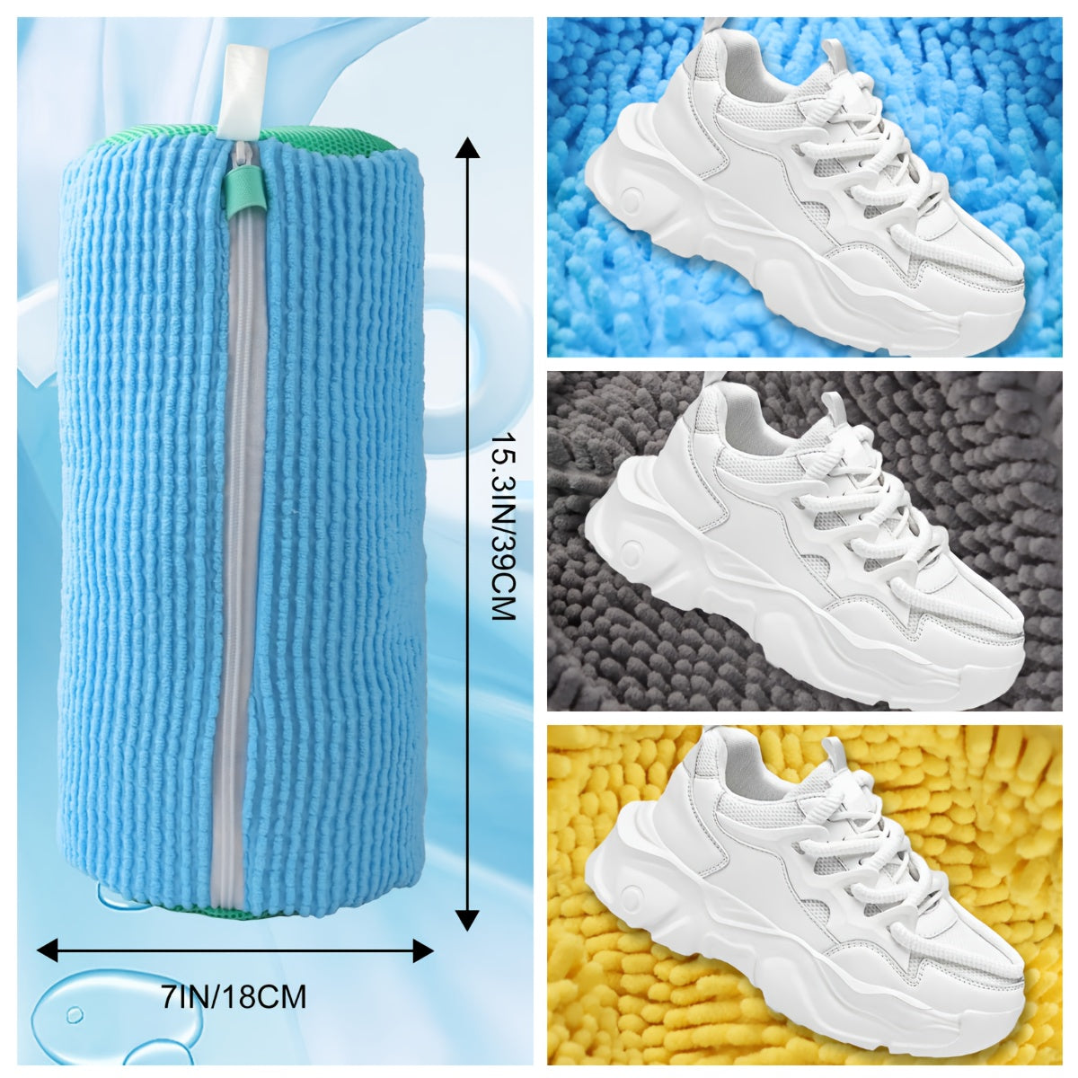 Cross-border hot-selling shoe washing bag for home washing machines. Special lazy shoe protection bag to prevent deformation. Available in 1pc or 2pcs.