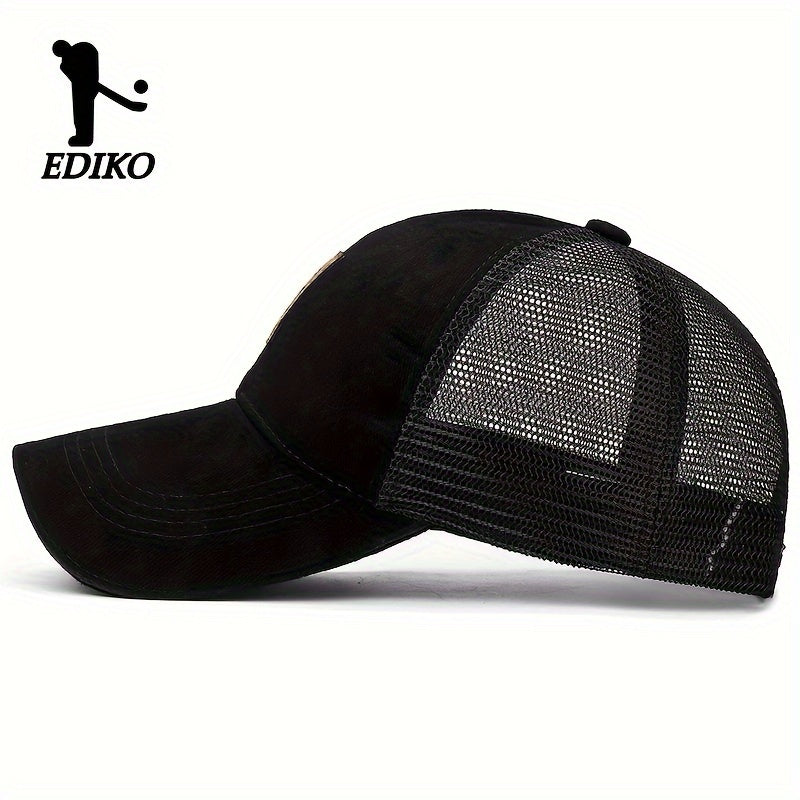 Breathable mesh baseball cap for men and women with sun protection, adjustable snapback, ideal for golf and outdoor activities.