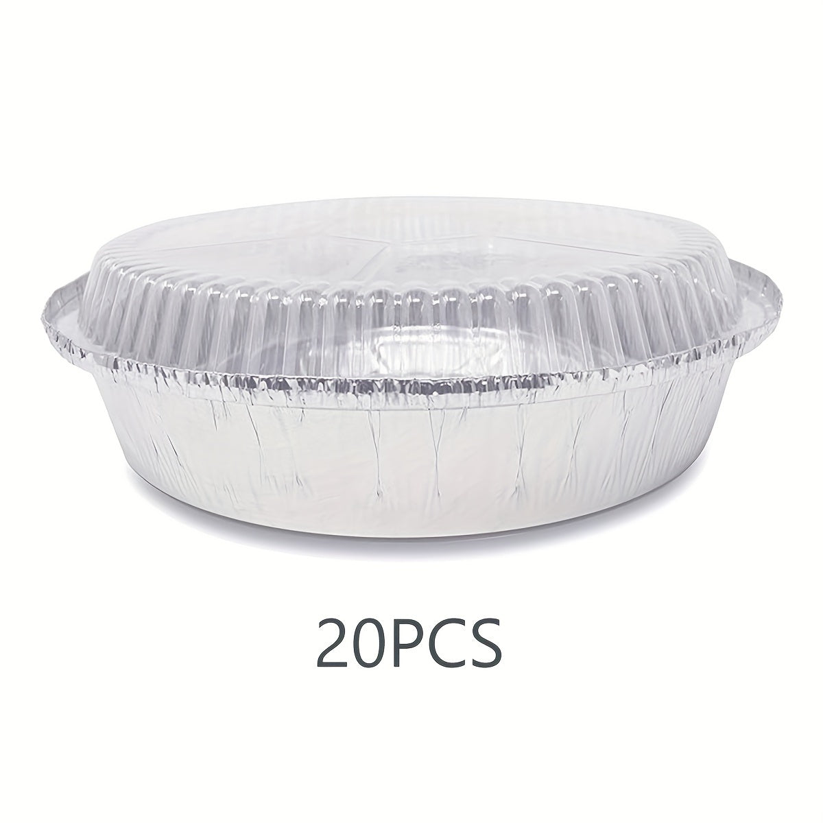 Get yourself a pack of 20 round aluminum foil pans with lids, measuring 22.86cm each. Perfect for taking pies, cheesecakes, cinnamon rolls, flan, and dish cakes on-the-go or for serving at home, in restaurants, or during holiday celebrations, picnics, or