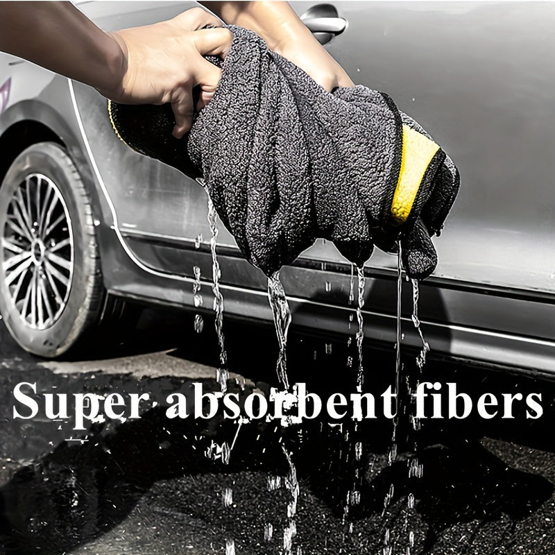 Large Ultra-Absorbent Microfiber Towel for Car Washing - Thick and Plush, Dries Quickly for Detailing Cars and Cleaning Home, Perfect for Glass, Metal, and Ceramic Surfaces