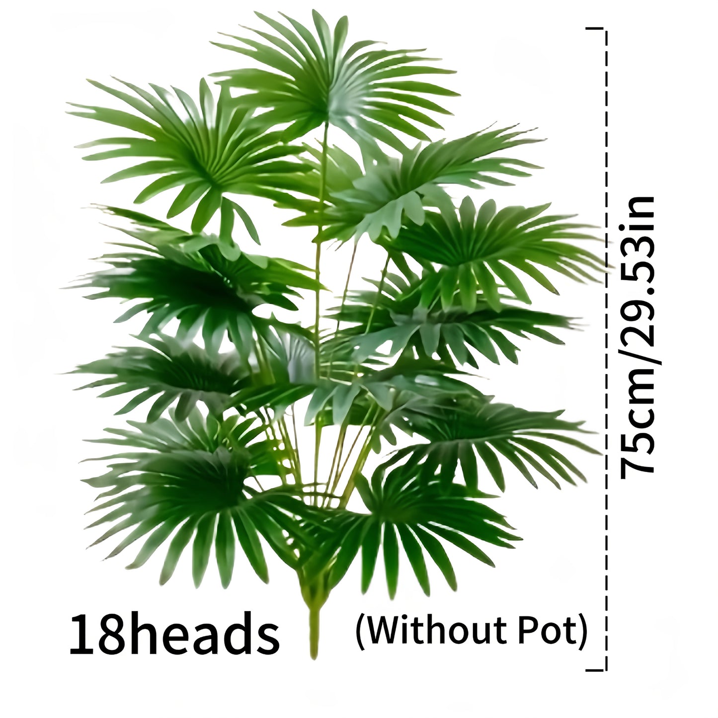 1 Artificial Palm Plant in Gray Pot suitable for indoor/outdoor use, including weddings, hotels, gardens, patios, and photography. Made of durable plastic with no need for batteries