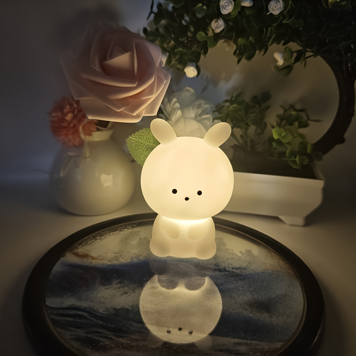 Fat Duck & Bunny Pear Night Light: Ideal for Holiday Parties and Gifting, Battery-Powered with Easy On/Off