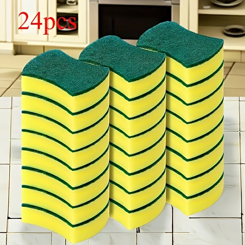 12 or 24 pieces of Multifunctional Cleaning Sponges featuring Double-Sided Scrubbing Pads for Home Cleaning. Suitable for Dishwashing, these High-Quality Kitchen Sponges are Non-Scratch, Durable and Super Absorbent. Ideal Cleaning Supplies and Tools for