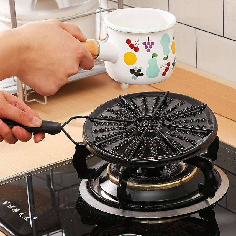 1-piece iron heat diffusion plate that evenly conducts heat, reducing fire gas stove stewing ring glass stove converter for coffee and milk preparation.