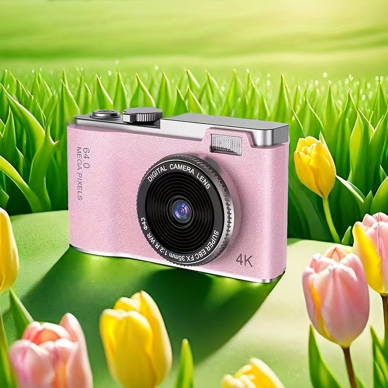 16X Zoom HD Digital Camera for Beginners with USB rechargeable camcorder, webcam function. Ideal gift for teens and holidays. Available in white, pink, purple, green.