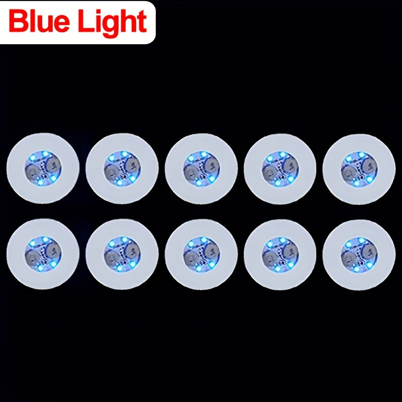 LED Coaster Stickers in sets of 1, 5, or 10 to decorate drinking glass cups, wine bottles, and liquor bottles for party lighting.