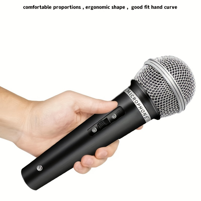 Multi-use dynamic microphone with 6.5mm jack by Rzosom, ideal for karaoke, speeches, live streaming, and more.