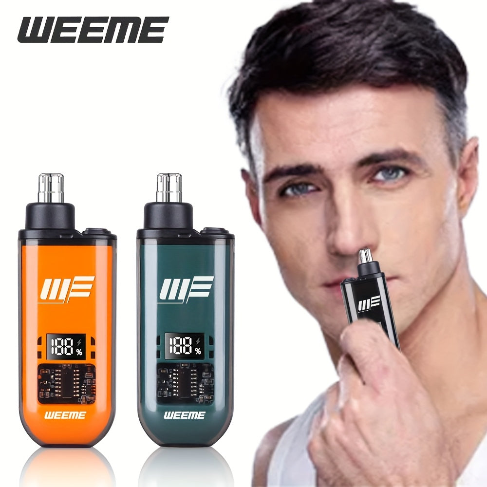 Weeme offers an exquisite USB rechargeable men's ear and nose trimmer in orange, green, or black with an LCD display for precise trimming. Perfect for Valentine's Day, Spring Festival, and