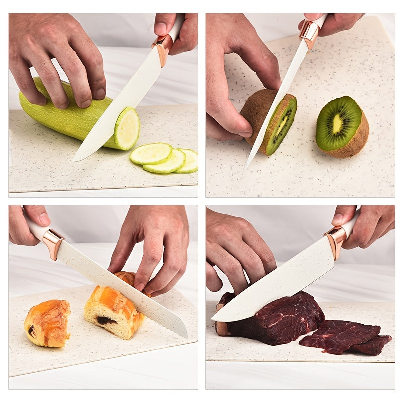 Set of 4 household kitchen cutting boards made of plastic. This multifunctional set includes a chopping board with an easy-grip handle, a cutting board mat, and is perfect for cutting fruits. Ideal for kitchen and dorm supplies.