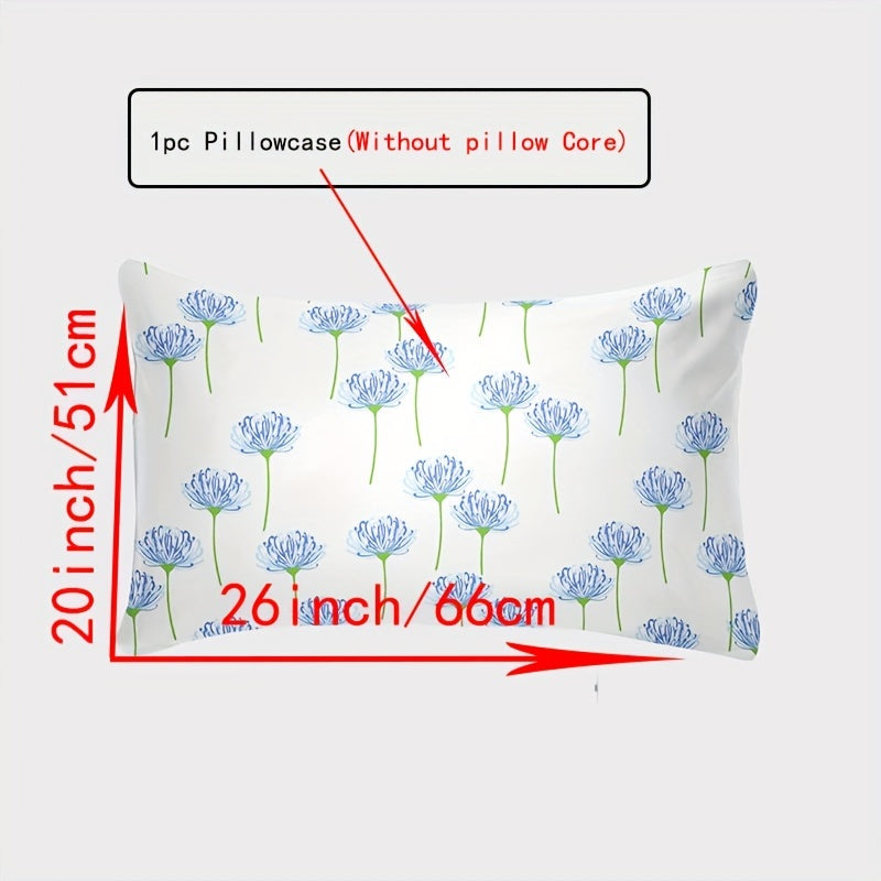 Soft envelope closure pillowcase made of 100% cotton, without core. Features flower and plaid patterns on breathable fabric with a thread count of 144TC. Ideal for main bedroom, guest room, or dorms. Perfect gift idea.