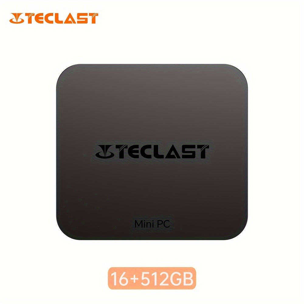 The Teclast N20 Pro Mini PC includes an Intel 12th Gen N95 processor, 16GB DDR4 RAM, and offers 512GB or 1TB NVMe SSD options with Windows 11. It supports 4K display through various