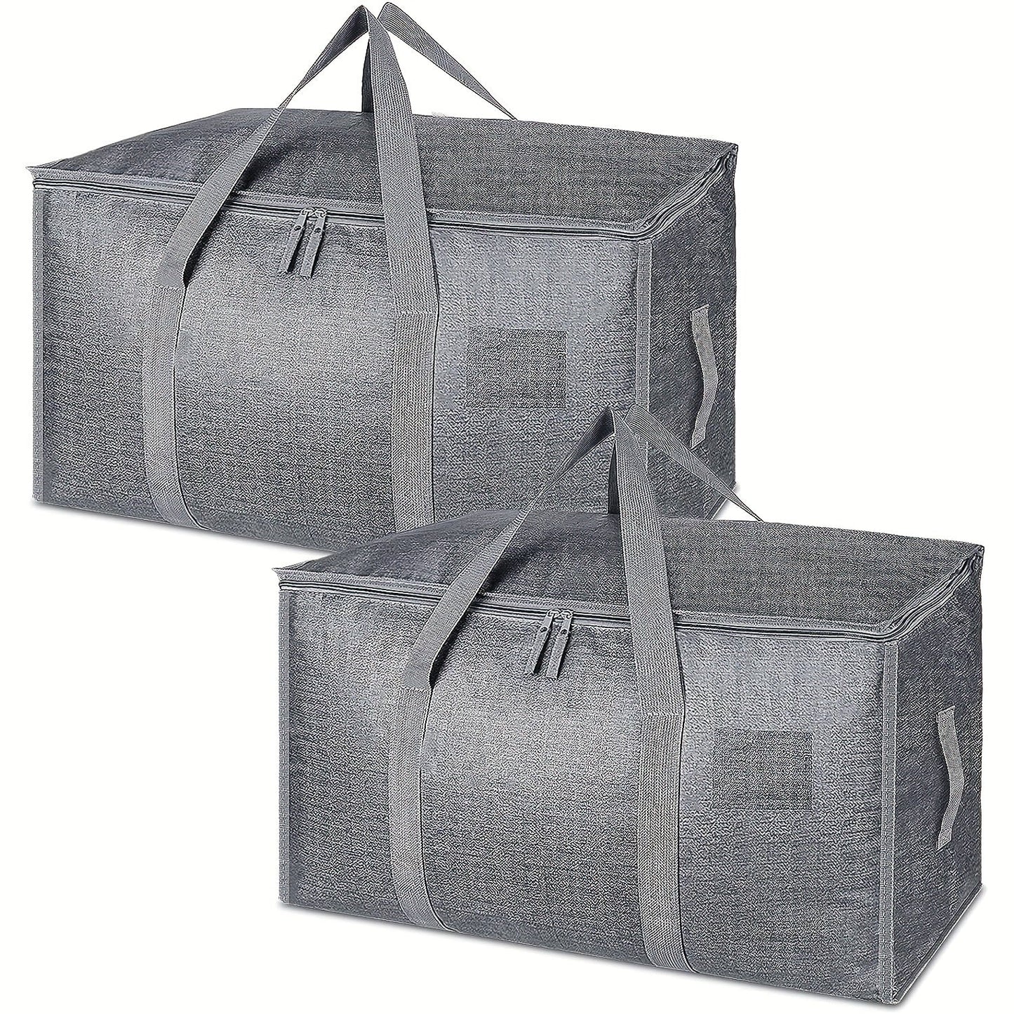 Extra Large Moving Bags with Zippers, Carrying Handles, Heavy-Duty Storage - Pack of 2/4/6. Perfect for organizing and saving space in your bedroom, home, closet, or wardrobe.