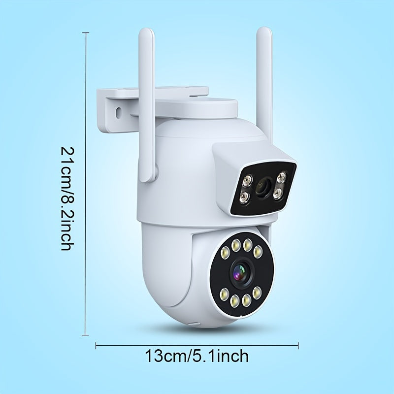 Cutting-edge Design, Advanced Dual-Camera Security System - Connects to WiFi, Features Two-Way Audio, Compatible with Smartphones & Tablets, No Batteries Required - Ideal for Monitoring Home, Office, School, or Shop (SD Card Sold Separately)