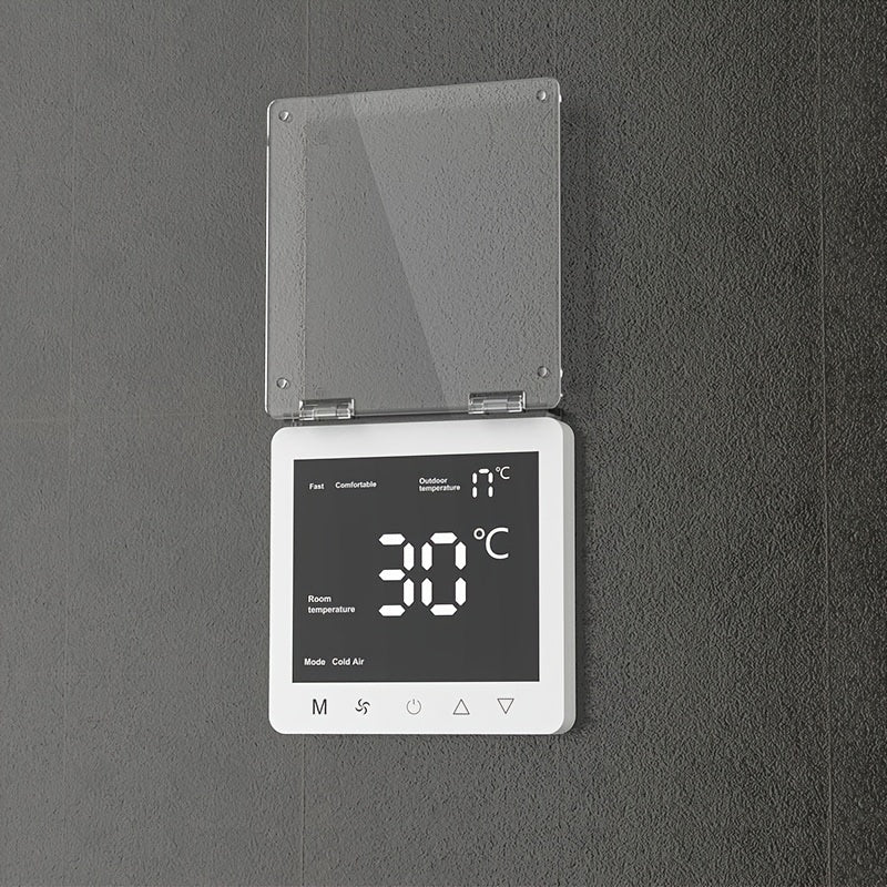 Cover to Protect Switch from Youngsters: Waterproof, Touch-Sensitive Central Air Conditioning Panel Thermostat and Bathroom Fan with Light-Shielding Features