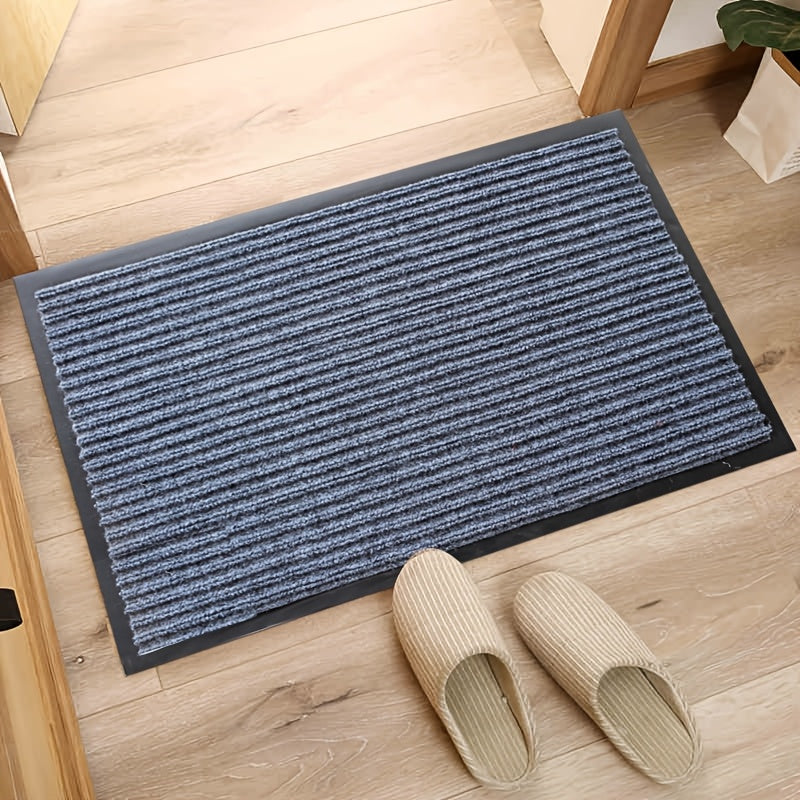 The Striped Entrance Mat is made to last, featuring a durable design that is perfect for both indoor and outdoor use. This non-slip mat is easy to clean and fade-resistant, making it a great addition to any entryway, courtyard, or indoor space. Welcome