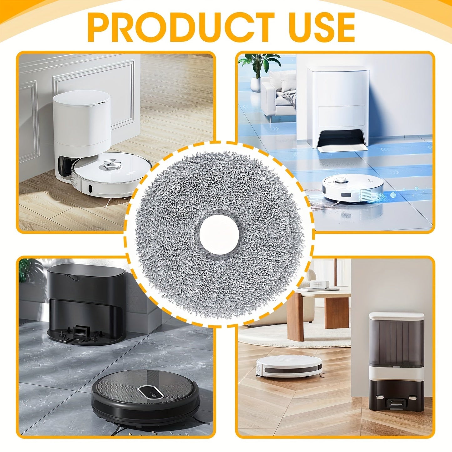 High quality microfiber washable fabric cloths for Dreame L10 Ultra, L10s Pro, L10s, L20 Ultra, and Xiaomi X10+ robot vacuum cleaners - 6 pieces included.