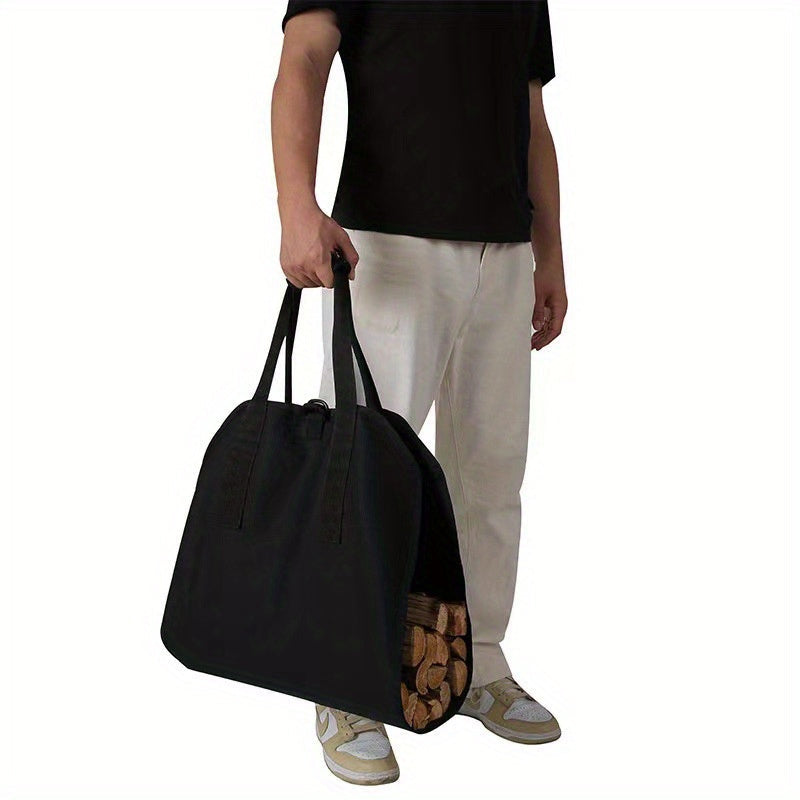 Sturdy Canvas Bag with High Capacity for Firewood, Ideal for Easy Transport and Camping