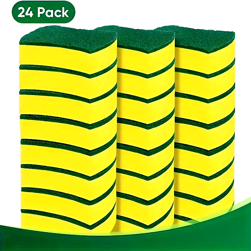 12 or 24 pieces of Dishwashing Sponge Wipes, Scouring Pads, Double-sided Kitchen Cleaning Brushes, Pot Washing Sponge Blocks, Magic Wipes Cleaning Brushes. Perfect for Halloween or Christmas gift giving.