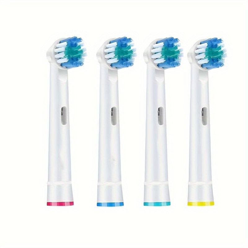 Electric toothbrush replacement heads for Oral B models are available in packs of 4, 8, or 16.