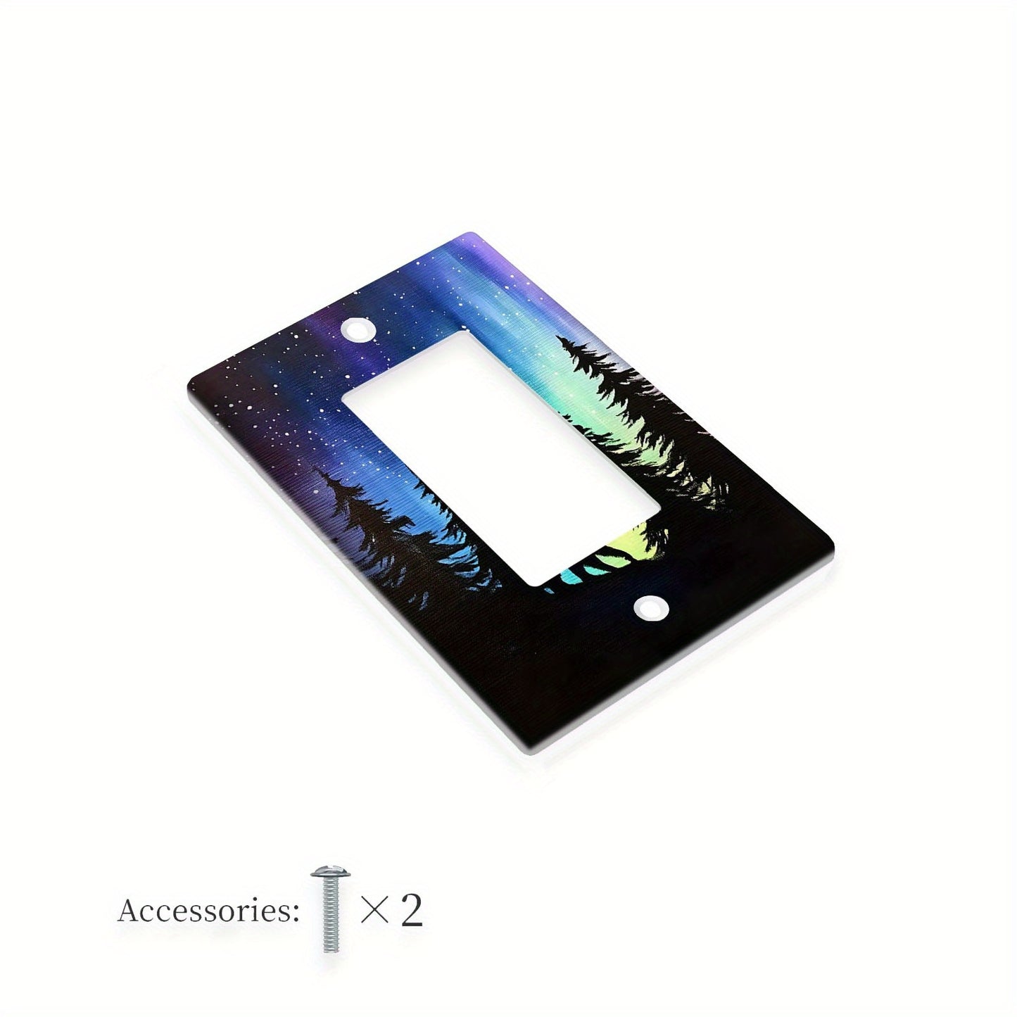 Aurora Forest Landscape Light Switch Cover - Fits Rocker Switches, Easy to Clean, No Wiring Needed, Versatile Home Decor for Rooms and Bathrooms