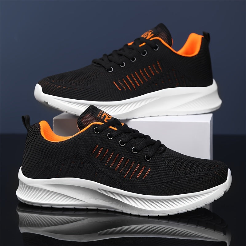 Men's running shoes with breathability, durability, shock absorption, and lace-up design for outdoor activities.