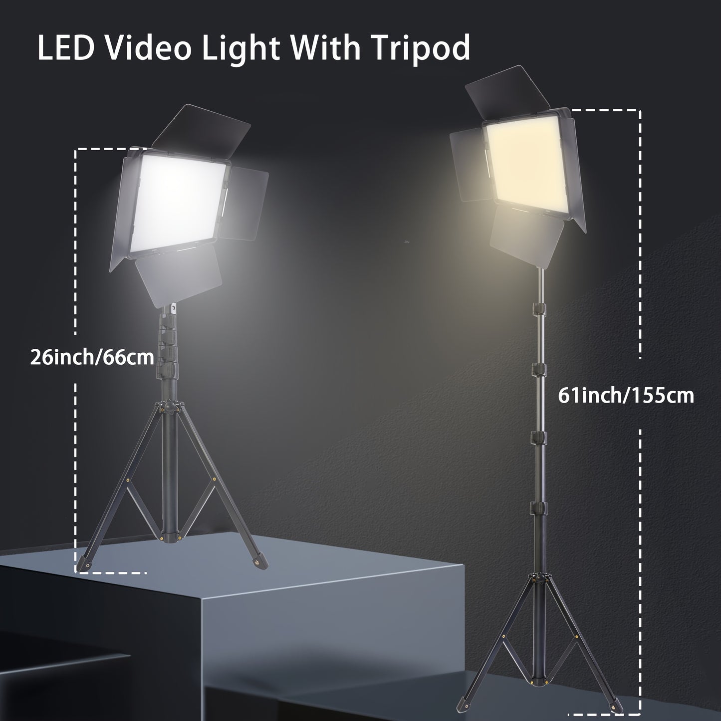 ZOMEI LED Video Light va Tripod Stendi, 132.08 sm alyuminiy qotishma to'ldiruvchi lampasi Vlog, Foto Studiyasi, Jonli Translyatsiya uchun.