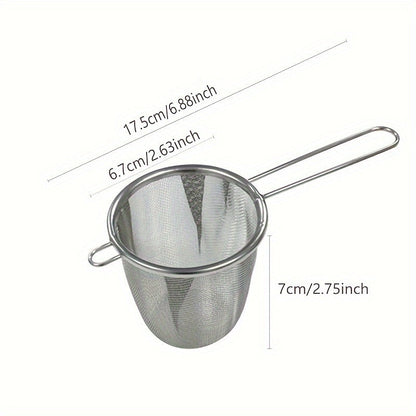 Stainless Steel Tea Infuser with Handle - Convenient Single Ear Mesh Strainer for Loose Leaf Tea, Herbs & Spices - Ideal for Home Use or as a Gift - Christmas-Ready Tea Accessory