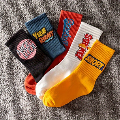 Men's athletic mid-calf socks with a polyester and spandex blend, suitable for casual wear or sports activities. Hand wash or dry clean.