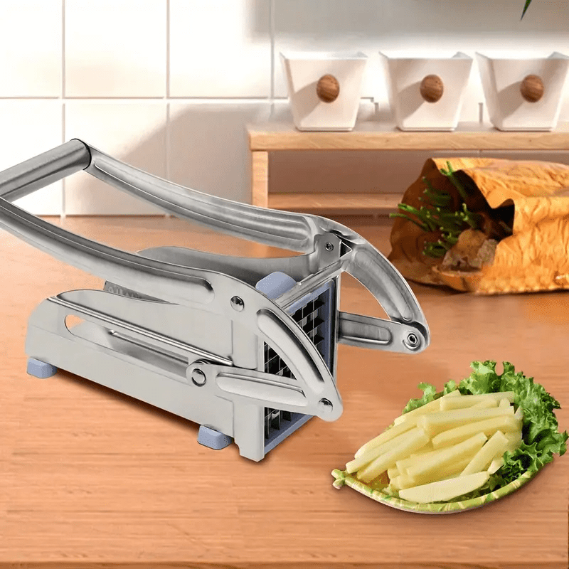 Durable Stainless Steel French Fry Cutter - Heavy Duty Vegetable, Potato, and Onion Chopper - High-Quality Kitchen Tool for Home Cooks and Professionals